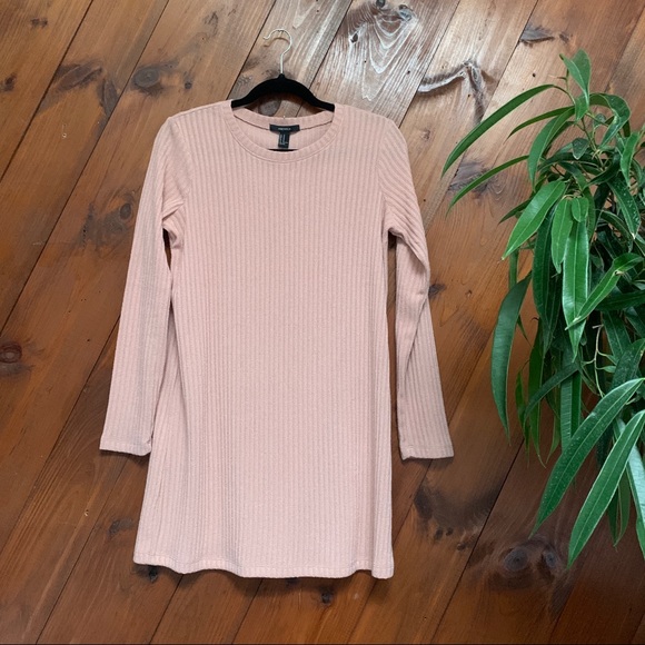 F21 Baby Pink Light Sweater Long Sleeve Dress - Picture 2 of 5